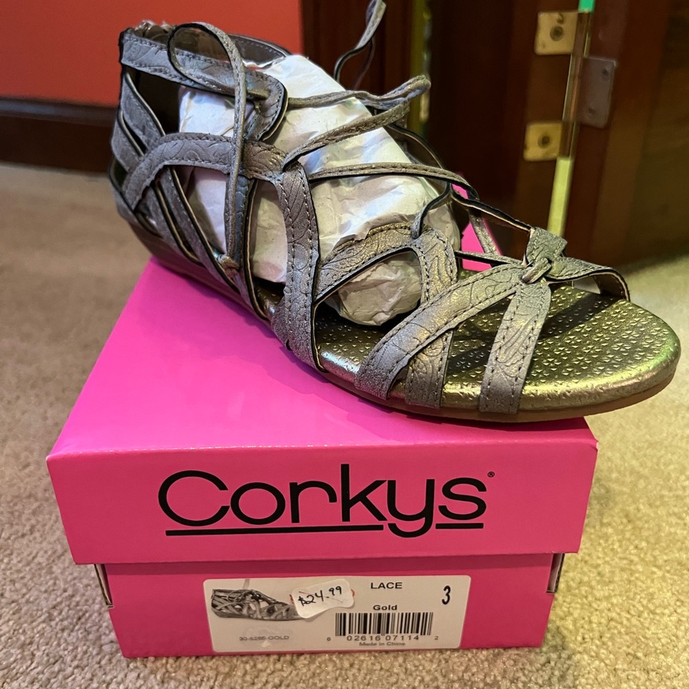 *NEW IN BOX* Corkys Brand Girl’s Size 3 “Lace” Sandals